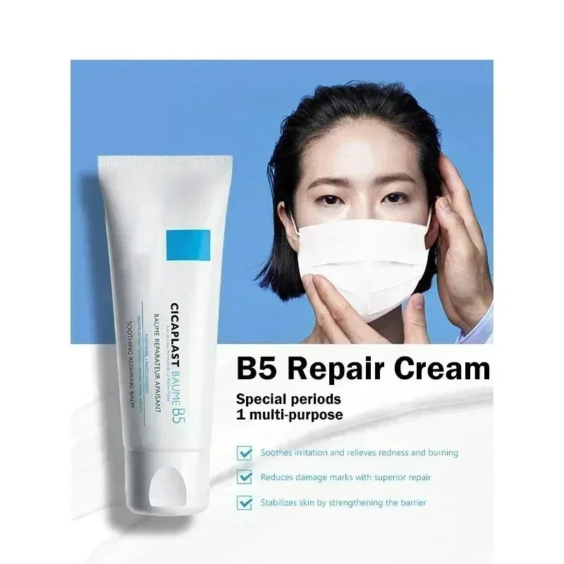 CICAPLAST Baume B5 Facial Cream – 40ml/100ml Centella Asiatica Repair Balm for Sensitive Skin, Redness, and Dryness