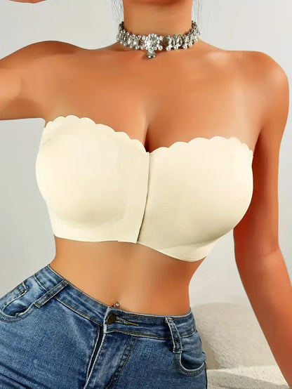 Front Button No-Wire Bra — Smooth, Breathable, Comfortable Underwear, Solid Color, Invisible & Seamless Design