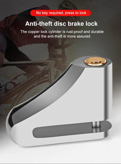 Motorcycle Waterproof Disc Brake Lock — Anti-Theft Wheel Padlock with Keys for Motorcycles, Scooters & Mopeds