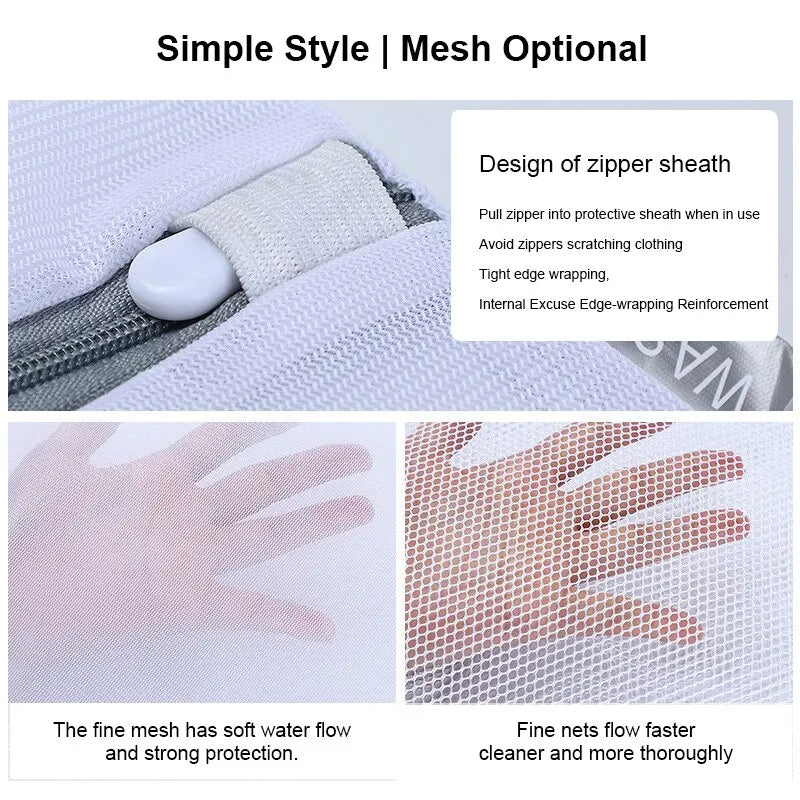 2 Pack White 40x50cm Honeycomb Mesh Laundry Bags for Delicates – Durable & Reusable Wash Bags