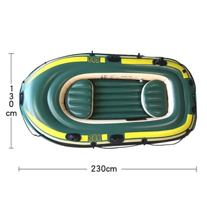 2/3 Person Heavy-Duty Inflatable Boat – Fishing Air Kayak Canoe for Drifting & Rafting (No Oars & Foot Pump)