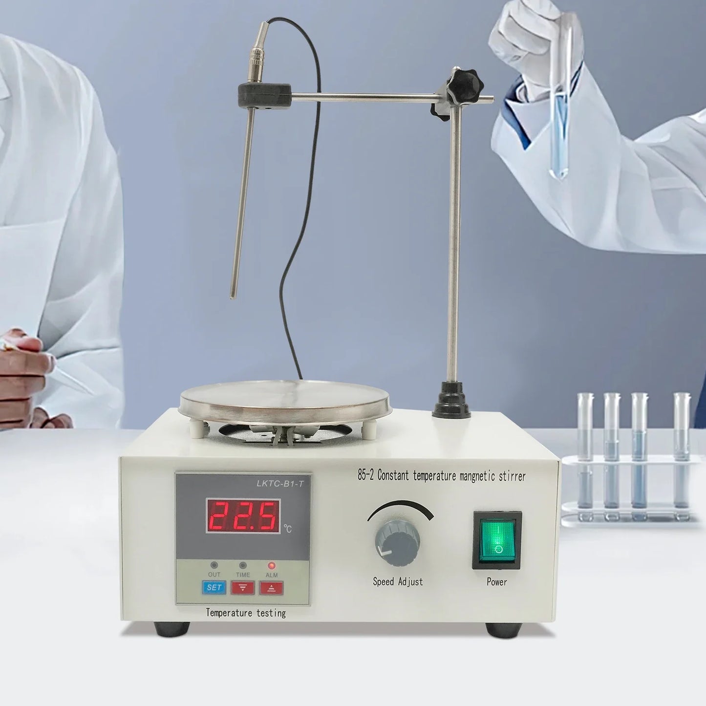 Digital Magnetic Stirrer 250W — Lab Tabletop Heating Plate Mixer, Large Volume, 304 Stainless Steel, 0–2000 RPM