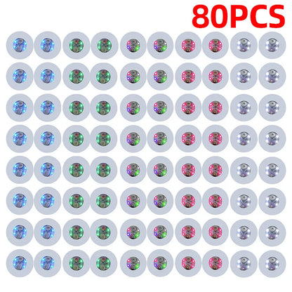 100-Pack LED Tableware Mats & Luminous Cup Stickers — Colorful Flashing Bottle Coasters for Bar, Stall, and Party Lighting