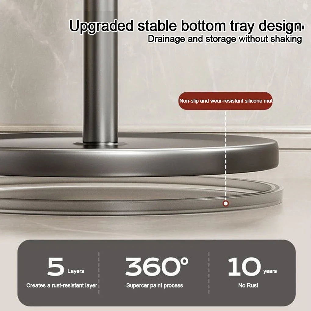 Rotating Kitchen Utensil Stand — 8-Hook Countertop Organizer for Cooking Tools