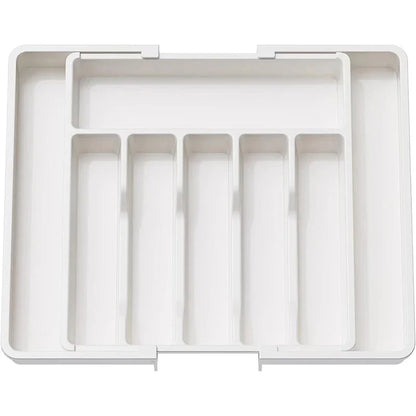 Expandable Adjustable Cutlery Drawer Organizer – Kitchen Utensil Tray with Compartments and Flatware Divider