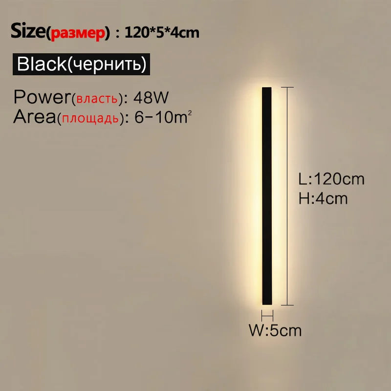 Waterproof Outdoor Wall Light – LED Garden Lamp, Modern Nordic Style for Living Room & TV Background, IP65, 110/220V Wall Washer