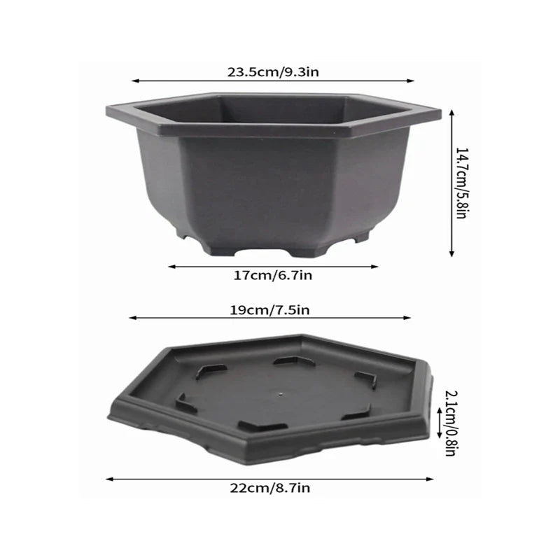Purple Clay Succulent Plant Pots – Outdoor Garden Bonsai Planters, Rectangular & Square
