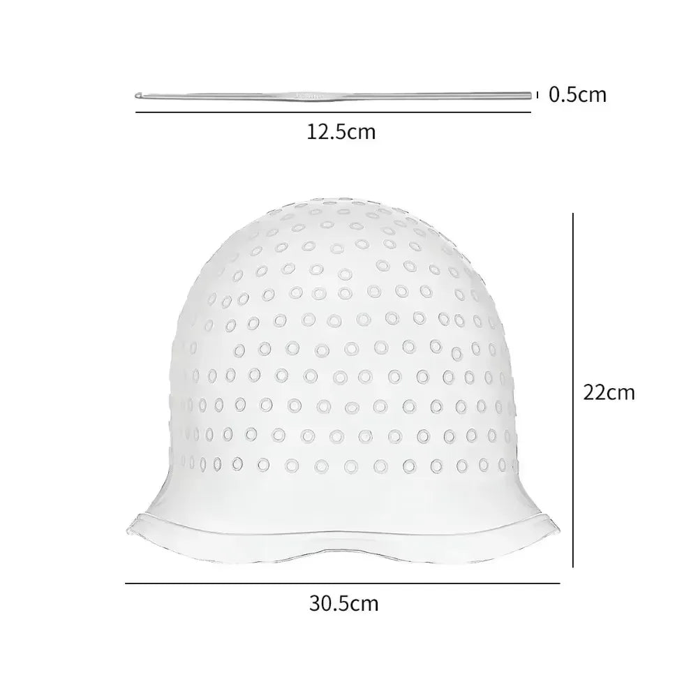 2PCS Hairdressing Dyeing Caps – Professional Silicone Hair Coloring Cap with Metal Hooks for Barber & Salon Styling