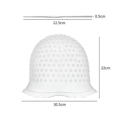 2PCS Hairdressing Dyeing Caps – Professional Silicone Hair Coloring Cap with Metal Hooks for Barber & Salon Styling