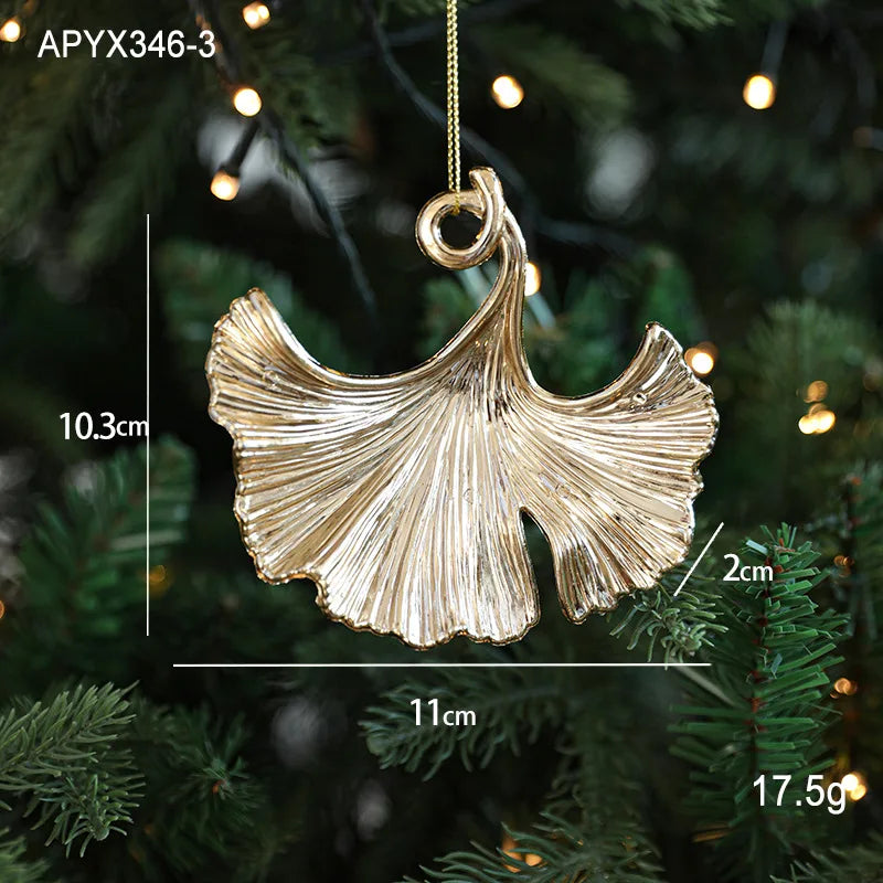 Christmas Tree Ornaments – Gold Plastic Balls with Butterfly, Dragonfly, Angel & Snowflake Decorations
