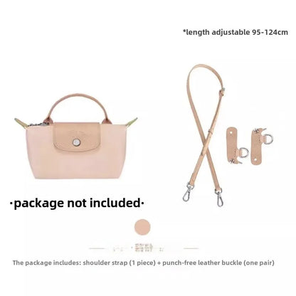 Leather Replacement Crossbody Bag Strap for Longchamp Mini — Earthy Color Shoulder Strap, No Punching Needed
