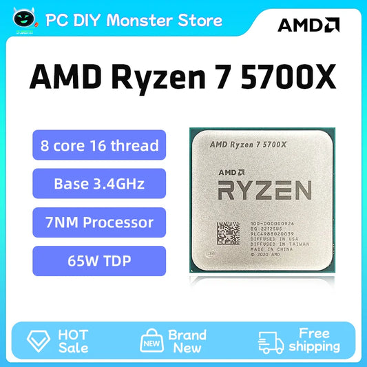 AMD Ryzen 7 5700X – 3.4GHz 8-Core 16-Thread CPU Processor, 7nm, L3=32MB, Socket AM4 Gaming CPU