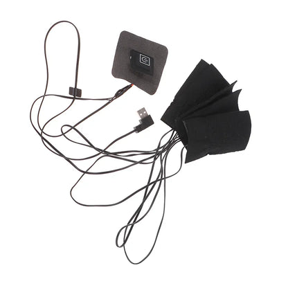 USB Electric Heated Jacket Pad Set - 5-Sheet Thermal Warm Heating Vest Pads for DIY Outdoor Winter Clothing