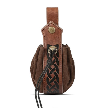 Medieval Elf Leaf Leather Belt Set – Glass Magic Bottle Case, Embossed Retro Leather Accessories for Halloween & Cosplay