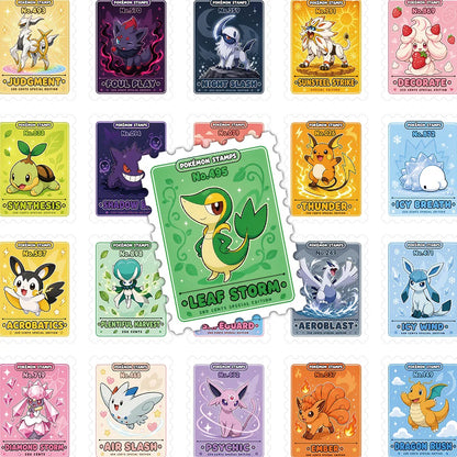 60PCS Pokémon Anime Stickers - Cute Scrapbooking Decals for Laptops, Notebooks & Suitcases