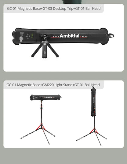 Ambitful GC12 Gold Crow Flexible Photography Lighting - 2700K-6500K Portable LED Soft Light, Inflatable Air Light