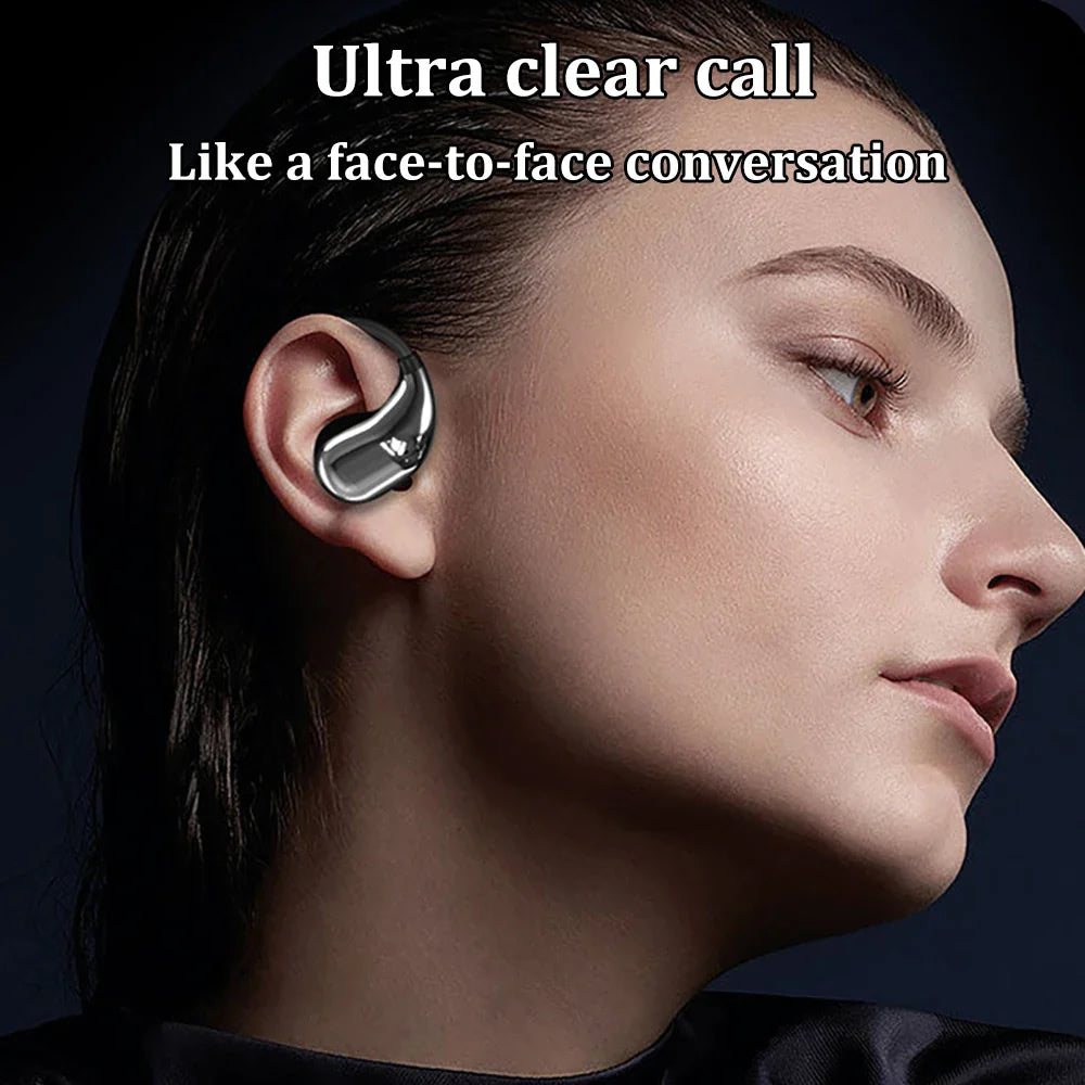 Bluetooth 5.4 Ear Hook Headphones – TWS Wireless HiFi Stereo Waterproof Earbuds with LED Display, Touch Control & Long Battery Life