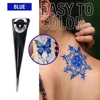 Henna Temporary Tattoo Cone – Non-Toxic Waterproof Body Art Paste for Skin Decoration, Festival & Creative Body Painting