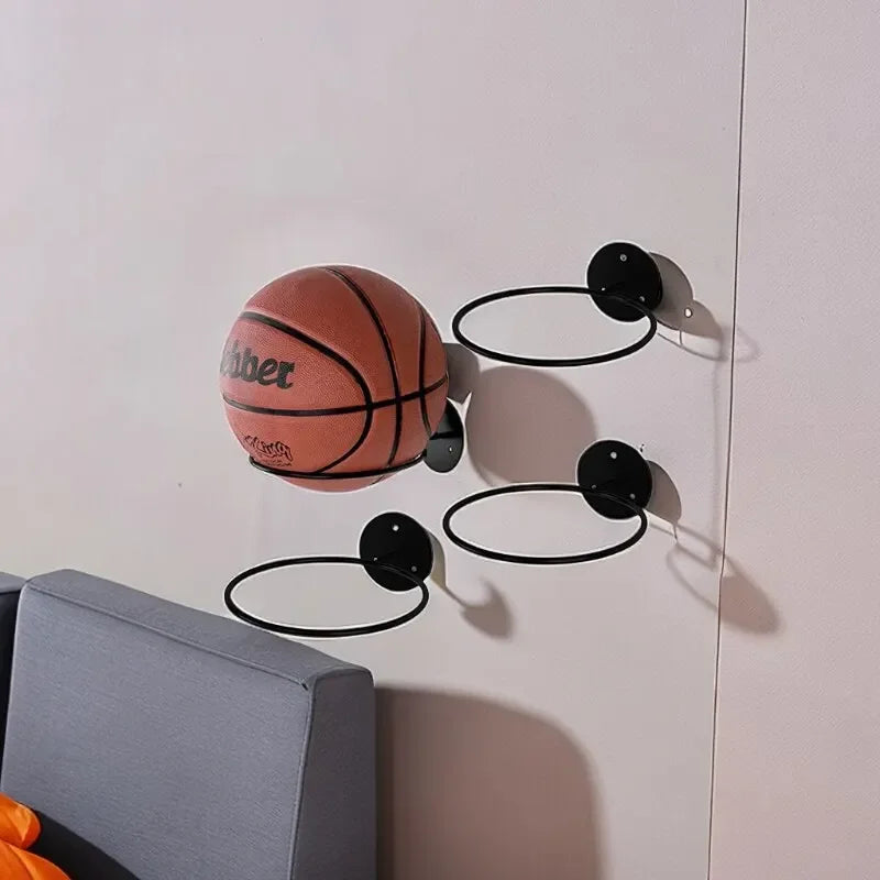 Iron Basketball, Football & Volleyball Storage Rack – Wall-Mounted Household Ball Storage Rack