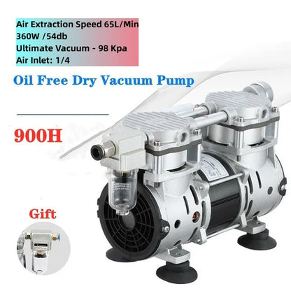 220V Small Oil-Free Silent Vacuum Pump – Laboratory & Industrial Negative Pressure Air Pump