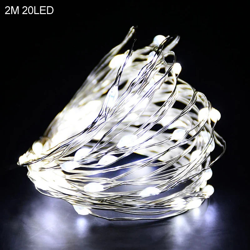 2M 20LED Santa Claus & Snowflake Light String – Christmas Decoration for Home, Xmas Tree, Kids Gift, and New Year 2025
