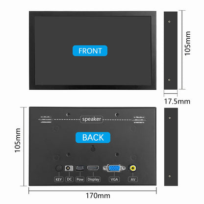 7 Inch Mini TFT Monitor – 1024x600 High-Resolution LCD Screen with HD/VGA/AV Input for Laptop & Home Security Camera