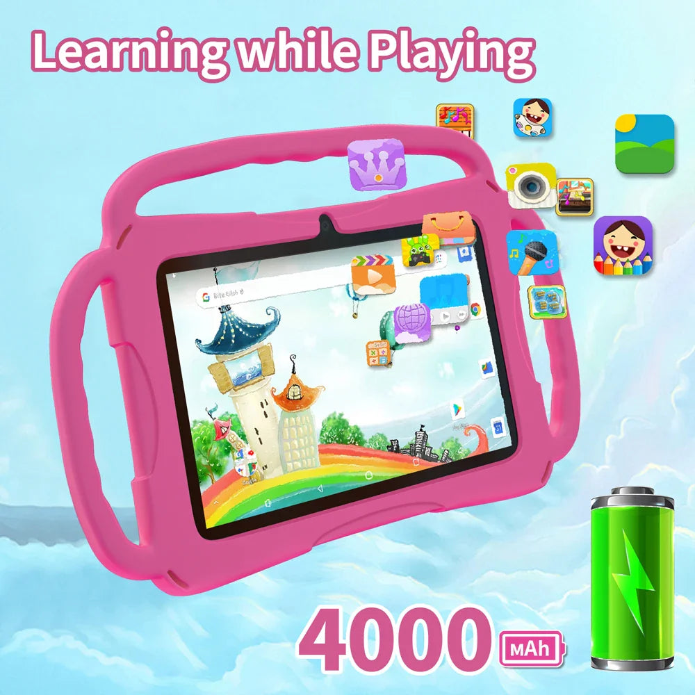 2024 New 5G WiFi Children's Tablet – 4GB RAM, 64GB ROM, Quad-Core, Dual Camera, 4000mAh, Android 13, Portable Mini Tablet