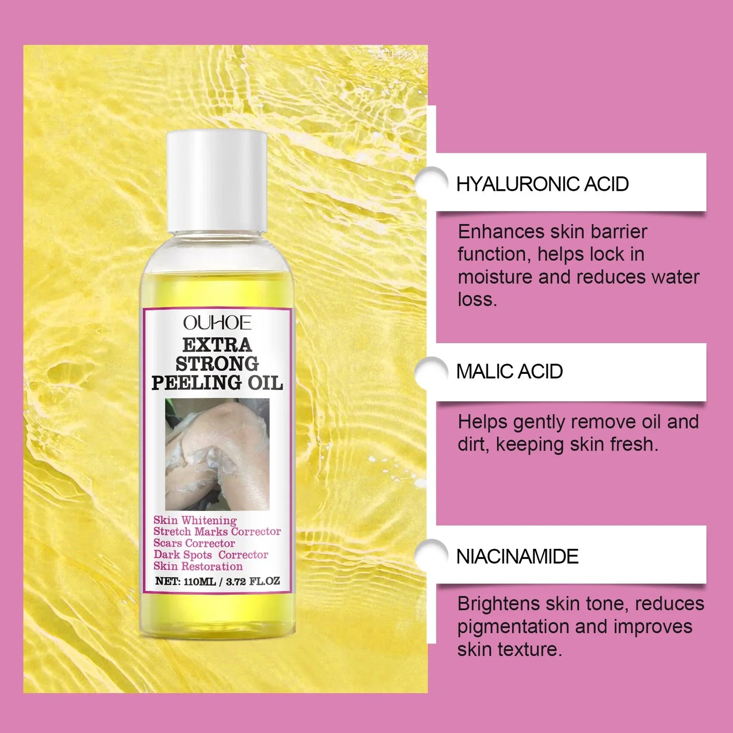 30/110ml Super Strength Body Peeling Oil — Brightening, Moisturizing & Exfoliating Skin Care Oil