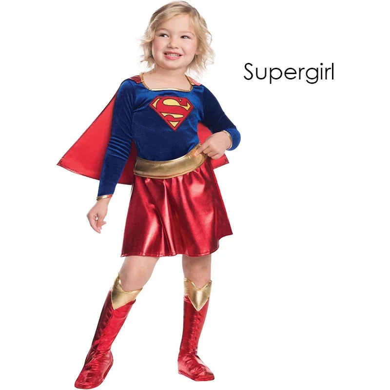 American Girl Supergirl Costume – Fancy Dress-Up Outfit for Kids Halloween & Purim Cosplay