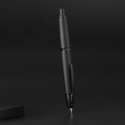 MAJOHN A1 Metal Engraved Fountain Pen: Press Fish Scale Design, Retractable with Clip/No Clip - Office and School Writing Gift