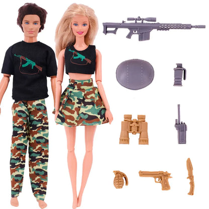Ken Doll Accessories Set – Clothes, Shoes, Surfboard, Guitar, Violin & More for Kids Birthday Gift