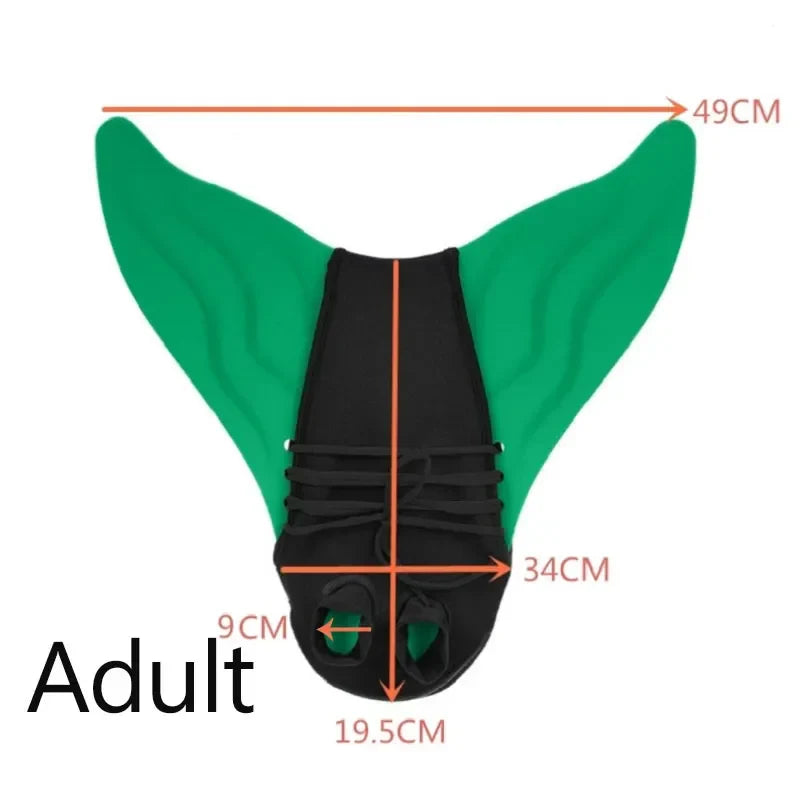 Swimming Fins for Children & Adults — Mermaid Training Flippers, Diving Foot Monofin for Pool, Swim, and Water Fun