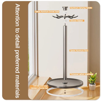 Rotating Kitchen Utensil Stand — 8-Hook Countertop Organizer for Cooking Tools