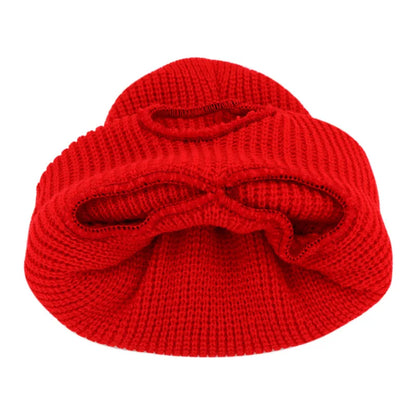 Motorcycle Windproof Full Face Knit Hat - Custom Ski Mask for Men, Warm Wool Balaclava with 3 Holes, Embroidered Winter Ski Mask
