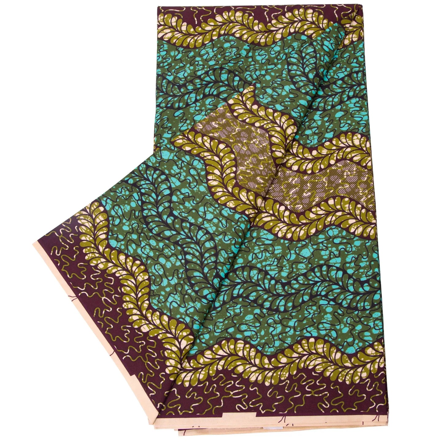 African Ankara Double Print Batik Fabric - Real Wax Patchwork Textile for DIY Sewing, Wedding Dresses & Crafts