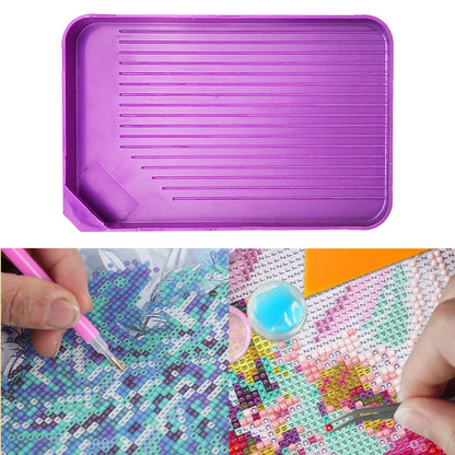 Large Capacity Diamond Painting Tray — Purple DIY Mosaic Art Craft Funnel Tool Accessory