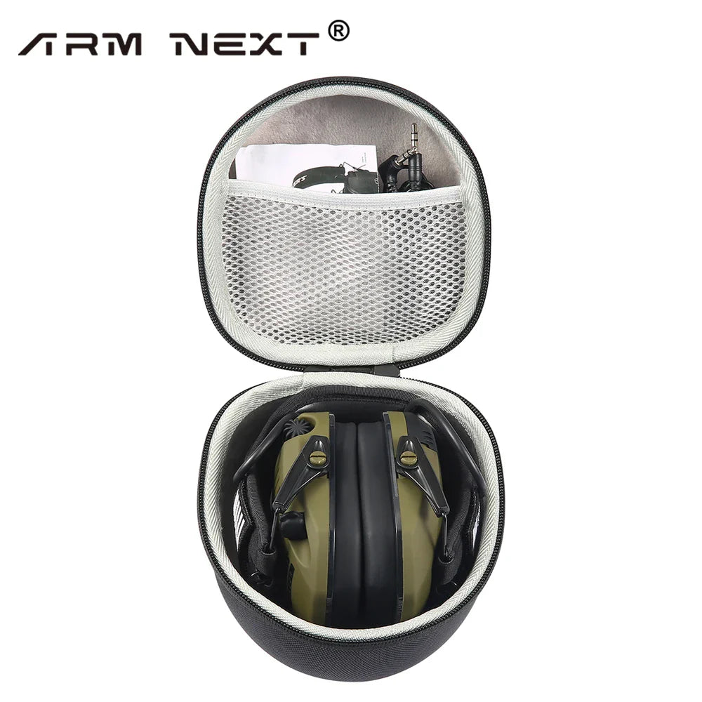 ARM NEXT Shockproof Hard Carrying Case: Travel Bag for Walkers Howard Leight Impact Sport Sound Amplification OD Electric Earmuff