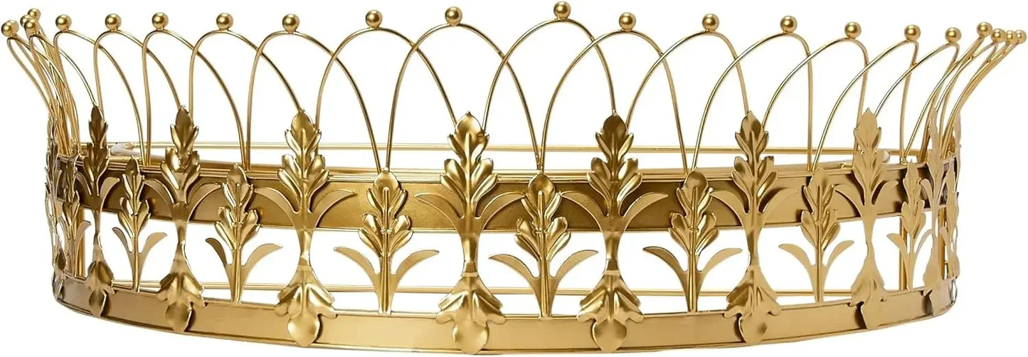 Decorative Metal Curtain or Canopy Crown – Gold Finish Finials, Made in the USA