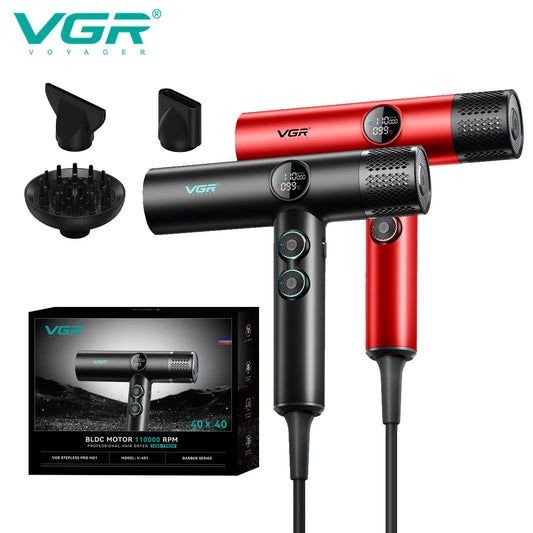 VGR Professional Hair Dryer V-401 — Hot & Cold Adjustment with Brushless Motor 110000 RPM