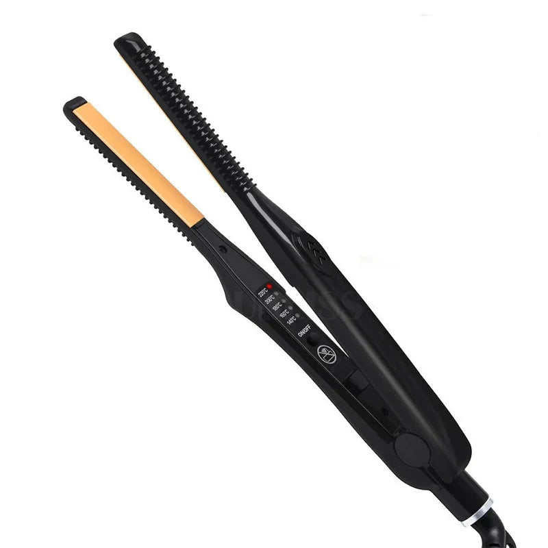 2-in-1 Ceramic Hair Straightener & Curler - Professional Flat Iron for Short Hair, Women, Men & Beard Styling