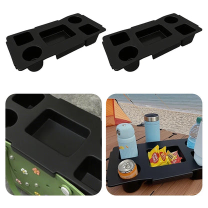 EVA Waterproof Storage Lid Organizer – 5-Compartment Cup & Phone Holder Bag Top Accessory for Camping & Travel Storage