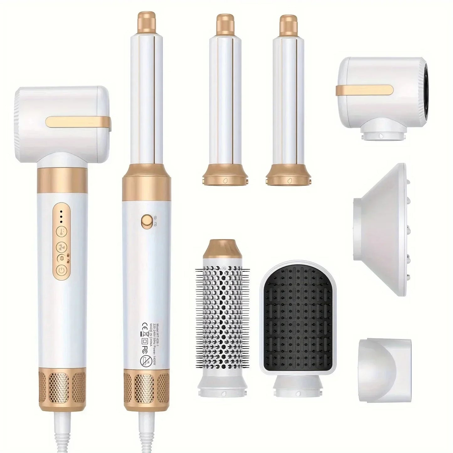 Tinsol 7 in 1 Hair Dryer Brush – High-Speed Ionic Blow Dryer with Diffuser, Styling Comb & Hair Curler