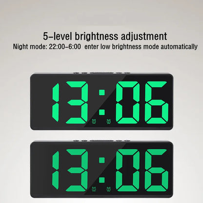 Acrylic/Mirror Digital Alarm Clock - Voice Control, Battery Powered Table Clock with Snooze & Night Mode - 12/24H LED Electronic Clocks