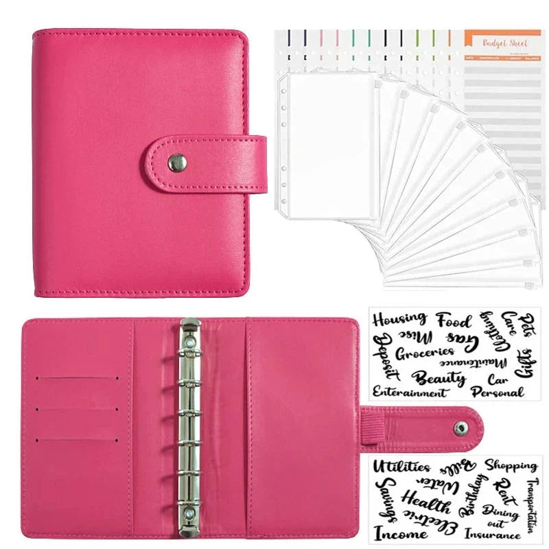 2023 Budget Planner – A7 Cash Envelope Savings Binder with 6 Holes for Financial Management, Loose-Leaf Notebook Organizer