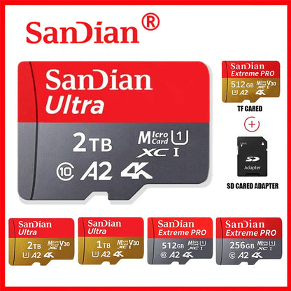 SanDian High-Speed SD & Micro SD Card – 256GB, 512GB, 1TB, 2TB Memory for Phone, Drone & Devices