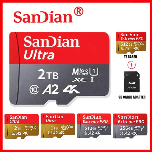 SanDian High-Speed SD & Micro SD Card – 256GB, 512GB, 1TB, 2TB Memory for Phone, Drone & Devices