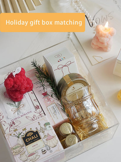 Valentine's Day Scented Candle with Roses & Bears - Perfect for Home Decor & Gift Givin
