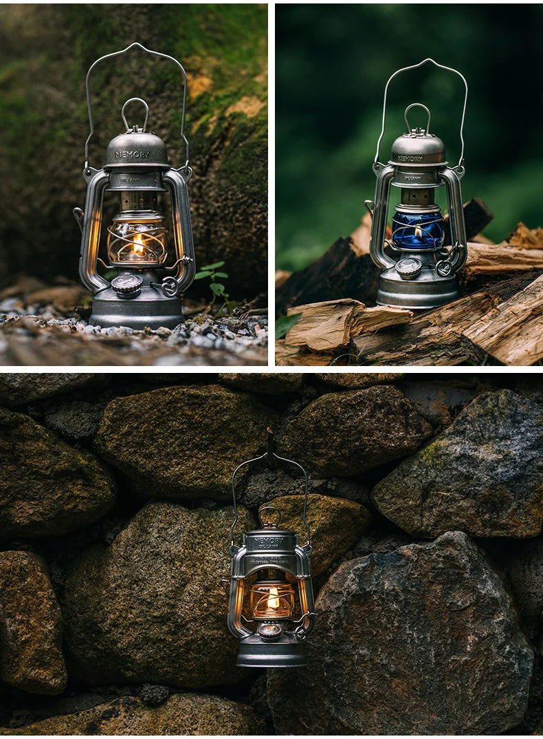 Thous Winds Memory Mini Oil Lamp – Portable Retro Camping Lantern for Hike, Picnic, and Backpacking