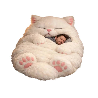 190x80cm Plush Animal Sleeping Bag for Adults – Soft Envelope Slumber Sack with Cat, Frog, Shark & Rabbit Designs for Home & Travel