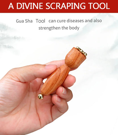 Unlock Radiant Beauty Facial Gua Sha Tool — Professional Brass & Rosewood Eye Relaxation, Spot Treatment & Anti-Aging